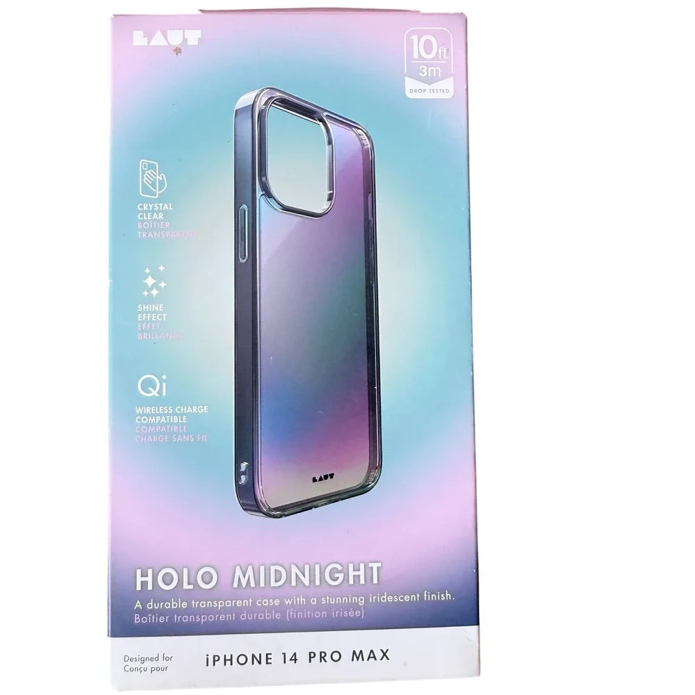LAUT HOLO Midnight Iridescent Case for‎ iPhone 14 Pro Max 10ft Drop Tested NEW